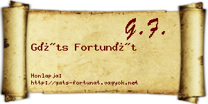 Gáts Fortunát névjegykártya